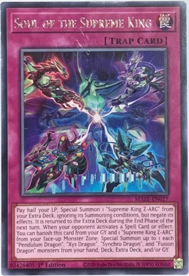 $1 • Buy Yugioh - Soul Of The Supreme King - MAZE-EN027 - Rare - 1st Edition - NM