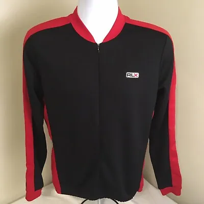 RLX Ralph Lauren Sport Mens Medium Red Black 3/4 Zip 3M Cycling Jersey Free Ship • $29.99