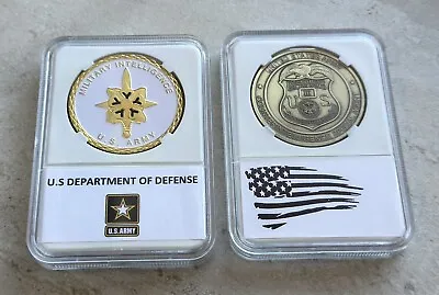 2PCS US Army Military MI Branch Counter Intelligence Special Agent Badge Coin • $39.97