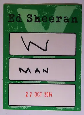 Ed Sheeran Pass Ticket Original 'X' Tour Manchester Oct Manchester Arena 2014 • £32.50