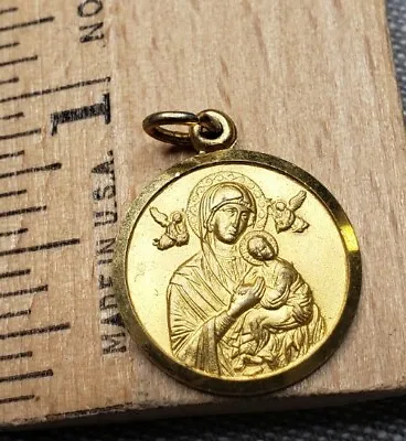 Vintage Medal Pendant Mary Jesus From Vatican Christian H84 • $19.99