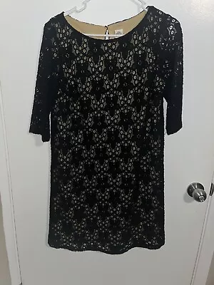 Sangria Women's Layered Lace Dress Black Beige Size 8 • $7