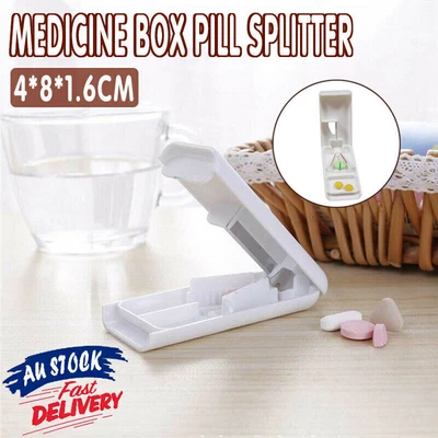 $6.29 • Buy Pill Cutter Box Medicine Box Tablet Pill Splitter Grinder Crusher Storage Case