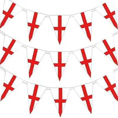 £4.99 • Buy England Flag Bunting 10M / 25 Flag Triangle Banner St George Football World Cup