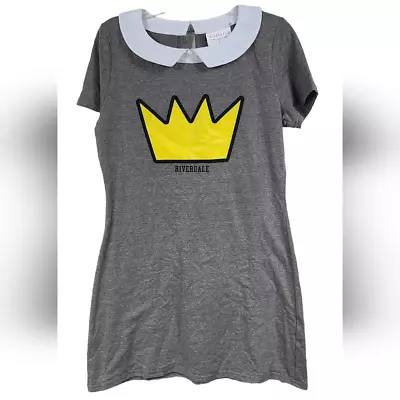 Riverdale Vixen Betty Cooper Jughead Crown Dress M/L Gray Collared Mini Costume • $25