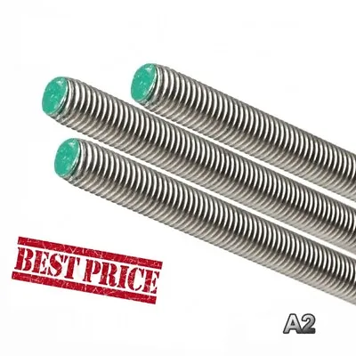 FULLY THREADED ROD/BAR/STUDDING/ALLTHREAD M2.53456810mm A2 STAINLESS STEEL • £2.99