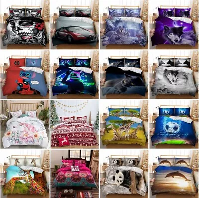 £20.99 • Buy Gothic Skull Wolf Duvet Cover Bedding Set With Pillow Cases Single Double King