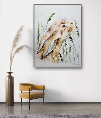 All New Large Original Watercolour Painting Of A Hare Signed By Elle Smith Art • $96.22