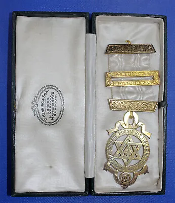 Freemason Order Portable Silver Gold Plated To 1900 Englandim Case • $324.56