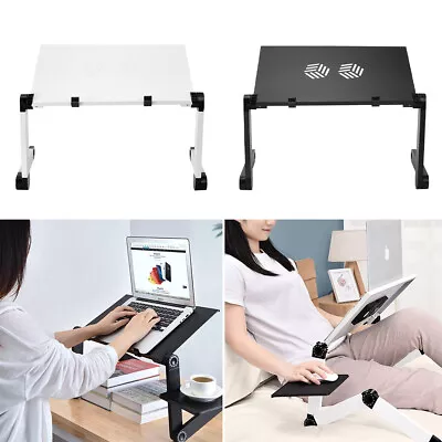 Folding Laptop Stand Lazy Lap Sofa Bed Tray PC Notebook Cooling Desk Small Table • £17.95