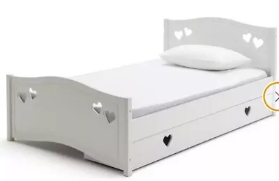 Habitat Mia Single Bed Frame Heart Design Matching Side Table • £125