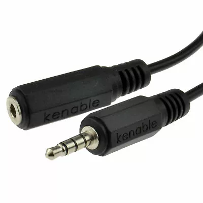 4 Pole 3 Band 3.5mm Jack Plug To 3.5mm Socket Extension AV Cable 1m/2m/3m/5m • £3.64