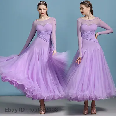 $110.19 • Buy Women Latin Modern Cha-Cha Ballroom Tango Waltz Performance Dance Dress Gown HOT