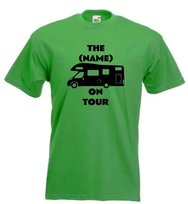 Motorhome On Tour T-shirt Personalised Camping Tshirt Campervan T Shirt Camper • £11.99