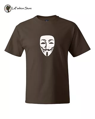 V For Vendetta Guy Fawkes Anonymous Mask Black T-Shirt Hackers S-5XL  • $14.99