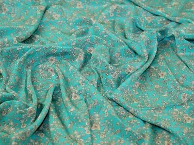 Liberty London Summer Blooms Kensington Silk Crepe De Chine Fabric - Per Metre • £53.99