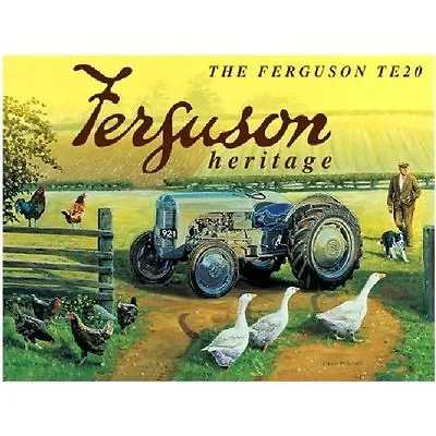 (Massey) Ferguson Heritage TE20 Large Steel Sign 400mm X 300mm (og) • £13.49