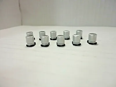 10 Pcs Pack Lot Set UF SMD Aluminum Electrolytic Solid Capacitor Surface Mounted • $10.83