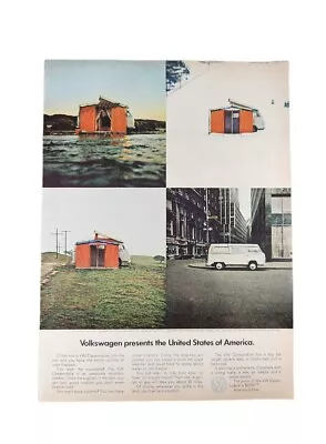 PRINT AD 1969 VW VOLKSWAGEN CAMPMOBILE Shop Garage Decor Art Full Color • $10.79