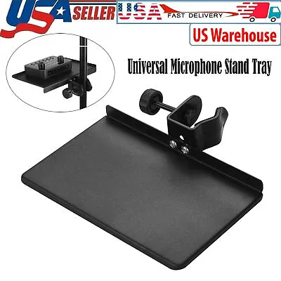 Metal Microphone Stand Tray Clamp-on Rack Shelf Holder With Mounting Clamp 8*5  • $10.99