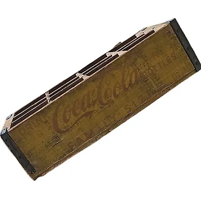 Vintage Wooden Coca Cola Crate Have A Coke Yellow 12 Dividers • £160.33