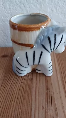 Vintage Occupied Japan Small Zebra & Barrel Planter • $17