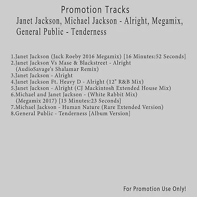 2023 CD Pop R&B Promo. Janet Jackson Michael Jackson - Alright General Public • $10