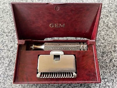 Vintage 1912 GEM British Made Single Edge Safety Razor Made In England Brown Box • $35