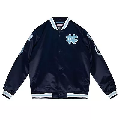 Men's Mitchell & Ness Navy Blue NCAA UNC Champ City Heavyweight Jacket • $174.95