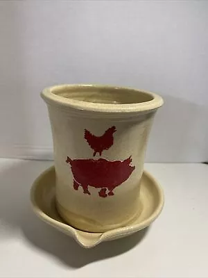 Gourmet Potter Bacon Cooker.  Farm Animals Designed. Handmade Pottery. USA Retir • $25