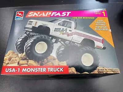 AMT ERTL USA-1 Monster Truck Model Kit Snapfast '93 Chevy Stepside Skill 1 White • $5