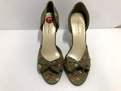 $22.32 • Buy Amanda Smith Shoes Women`s 7M Green Pink Fabric NEW