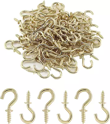 Murtenze 100Pieces 1/2inch Mini Cup Hooks Ceiling Hooks Brass Screw-in Hooks Fo • $5.19