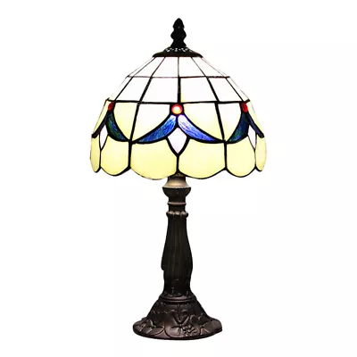 Mission Mini Blossom Pattern Table Lamp Traditional Stained Glass Tiffany Light • $69.99