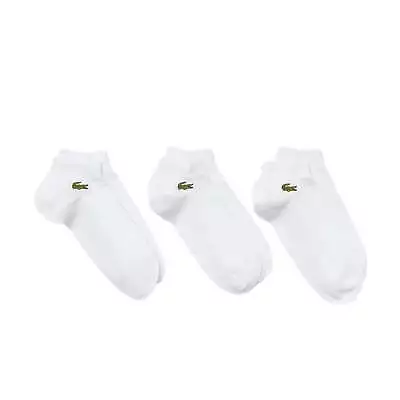 Lacoste Unisex Low-Cut Sports Socks 3 Pack - White • £15.95