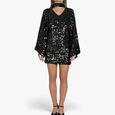 Sass & Bide Master & Muse Knit Olive Green Sequin Dress X-Small ~ AU8 • $285