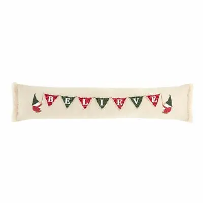 Mud Pie Home  Believe  Christmas Banner Gnome Lumbar PIllow 7  By 33  • $32.99