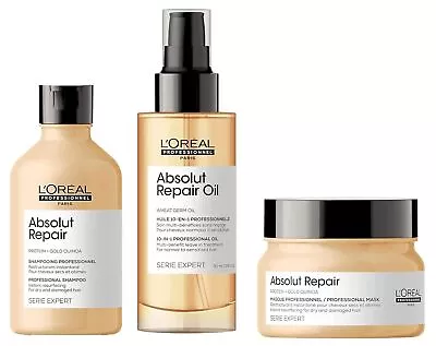 L'OREAL PROFESSIONNEL PARIS Absolut Repair Shampoo Hair Mask & Hair Serum • £85.61