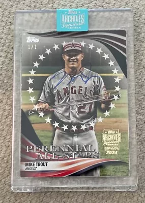 Mike Trout 1/1 One Of One Auto 2024 Archives Signature 2019 Perennial All Stars • $400