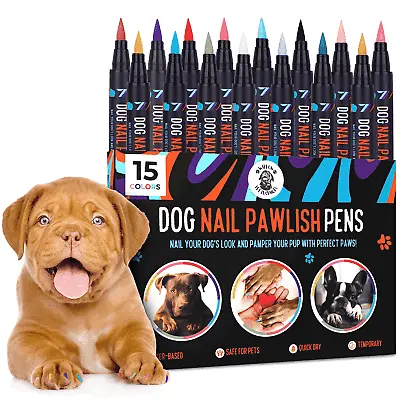 Dog Nail Polish Pens Quick Dry 15 Colors Pet Nail Polish For Dogs And Cats • $22.05