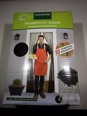 Blk.Gardenline Magnetic Fly Screen 83 In X 39 Inch With 18 Powerful Magnets- NIB • $25