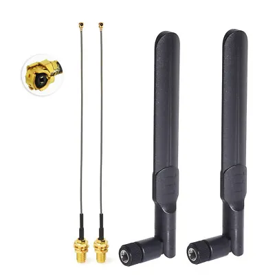 2 X 8dBi WiFi RP-SMA Male Antenna 2.4GHz 5.8GHz Dual Band +2 X 15CM U.FL/IPEX... • $8.67