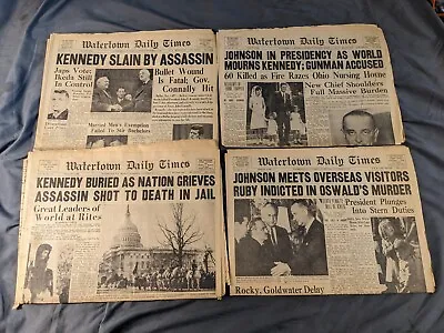 $229.99 • Buy John F Kennedy JFK Assassination Newspaper Lot Watertown Daily News Day Of After