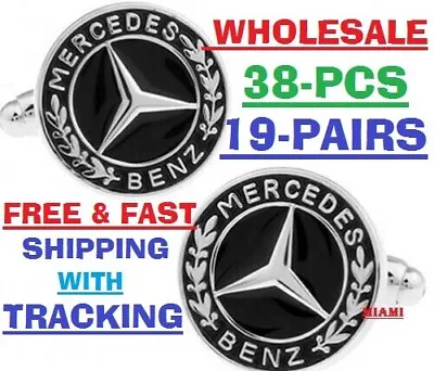 38-PC Mercedes Benz Cuff Shirt Cufflinks Gorgeous Gift Bag.           WHOLE SALE • $148.99