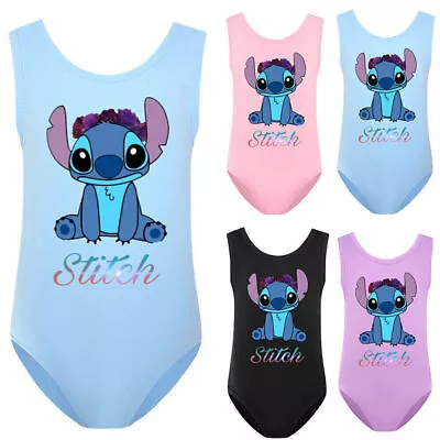 Kid's Gilrs Lilo And Stitch One Piece Swimwear Cartoon Swimming Costume Swimsuit • £9.32