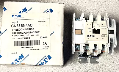 NEW Eaton CN35BN4AC Elec Held Lighting Contactor 4Pole 20A 110/120V Coil 1NO Aux • $189.95