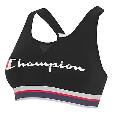 Ladies Champion Gym Yoga Running Exercise Crop Top - Black • £6.95
