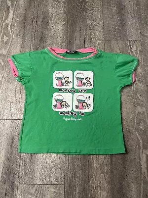 Vintage Bobby Jack Shirt Womens XS Baby Tee Y2K Ringer Crop Fit Grunge Monkey • $25