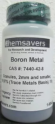 Boron Metal Granules 2mm And Smaller 99.97% (Metals Basis) Certified 10g • $90