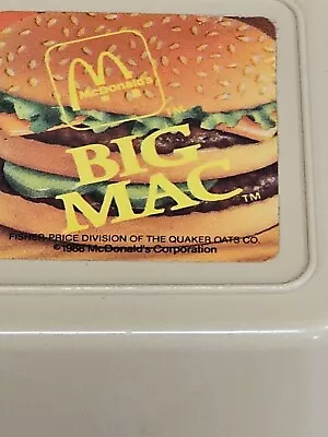 Vintage Fisher Price Fun With Food McDonald's Big Mac Play Food Burger Box 1988 • $45